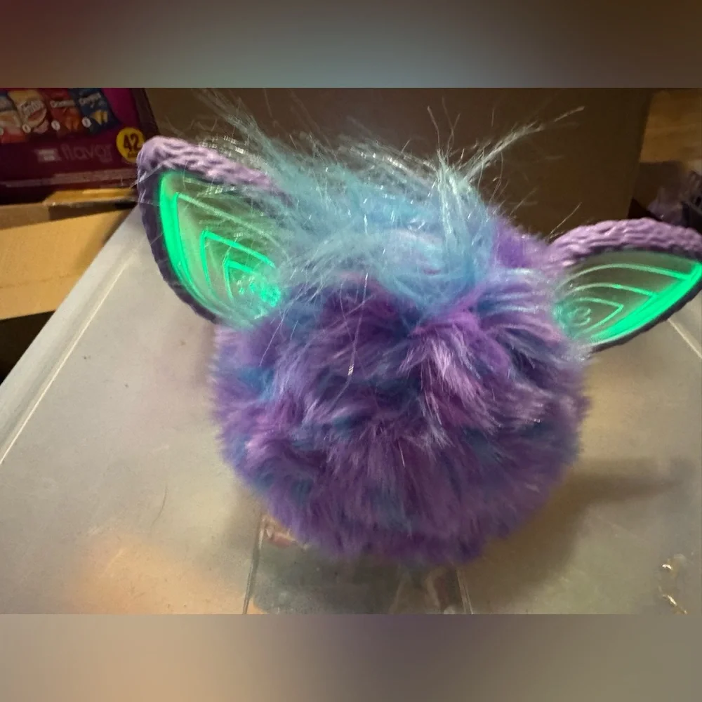 Purple tie dye furby Like new condition interactive, talks lights up & moves